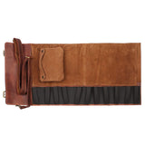 Leather Chef Knife Roll Portable Kitchen Knives bag Protector