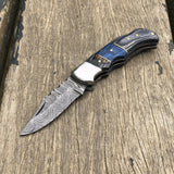 Handmade Damascus Custom Folding Pocket Knife