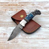 Handmade Damascus Custom Folding Pocket Knife