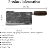 Handmade Forged Butcher Meat Cleaver Stainless Steel Chef's Knives