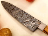 Vintage Damascus Steel Forged Chef Knife