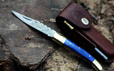 Blue Prince Laguiole Damascus Steel Folding Pocket Knife