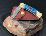 Handmade Damascus Steel Folding Pocket Knife