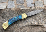 Handmade Damascus Steel Folding Pocket Knife