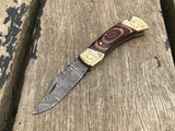 Damascus Steel Folding Pocket Knife