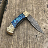 Handmade Damascus Steel Folding Pocket Knife