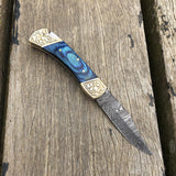 Handmade Damascus Steel Folding Pocket Knife