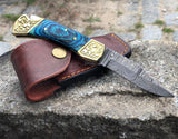 Handmade Damascus Steel Folding Pocket Knife