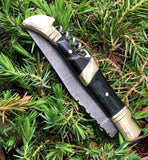 Damascus steel Handmade French Folding Pocket Knife with Corkscrew