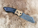Authentic Hand Forged 7.5" Damascus Steel Folding Pocket Knife