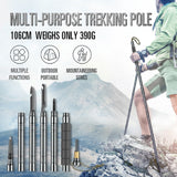 Multi-Function Walking Trekking Stick Pole Folding Defense Stick Screwdriver Kit