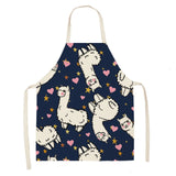 Printed Cotton Linen Aprons Kitchen Home Cooking