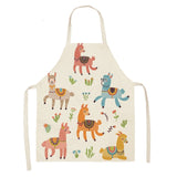 Printed Cotton Linen Aprons Kitchen Home Cooking