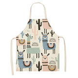 Printed Cotton Linen Aprons Kitchen Home Cooking