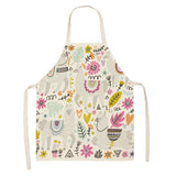 Printed Cotton Linen Aprons Kitchen Home Cooking