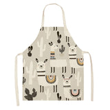 Printed Cotton Linen Aprons Kitchen Home Cooking
