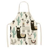 Printed Cotton Linen Aprons Kitchen Home Cooking