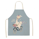 Printed Cotton Linen Aprons Kitchen Home Cooking