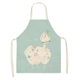 Printed Cotton Linen Aprons Kitchen Home Cooking