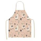 Printed Cotton Linen Aprons Kitchen Home Cooking