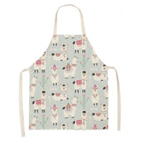 Printed Cotton Linen Aprons Kitchen Home Cooking