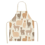 Printed Cotton Linen Aprons Kitchen Home Cooking