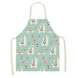 Printed Cotton Linen Aprons Kitchen Home Cooking