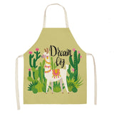 Printed Cotton Linen Aprons Kitchen Home Cooking