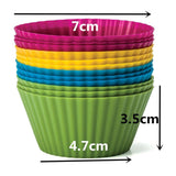 12pcs Silicone Cake Round Shaped Muffin Cupcake Baking Molds