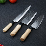 Japanese Laser Damascus Steel Chef Knives