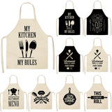 Cotton Letter Alphabet Kitchen Aprons For Women