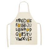 Cotton Letter Alphabet Kitchen Aprons For Women