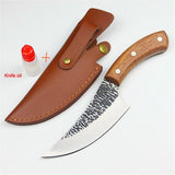 24.5cm hand forged chef Tang with Leather Case