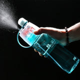 Solid Plastic Spray Cool Summer Sport Water Bottle