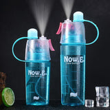 Solid Plastic Spray Cool Summer Sport Water Bottle