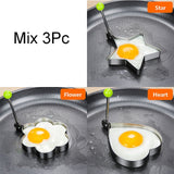 Stainless Steel 5 Style Fried Egg Pancake Shaper Omelets Mold Rings