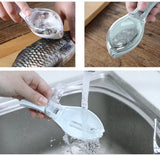 Fish Cleaning Scraping Scales With Knife Brush