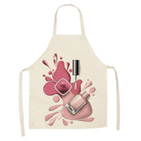 Linen Flower Nail Polish Theme Print Kitchen Aprons