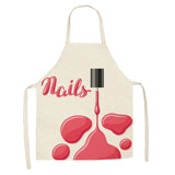 Linen Flower Nail Polish Theme Print Kitchen Aprons