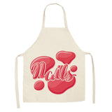 Linen Flower Nail Polish Theme Print Kitchen Aprons