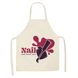 Linen Flower Nail Polish Theme Print Kitchen Aprons