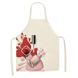 Linen Flower Nail Polish Theme Print Kitchen Aprons