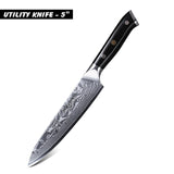 Japanese Damascus Kitchen Chef Knife Set
