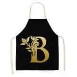 Gold Letter Alphabet Pattern Kitchen Apron