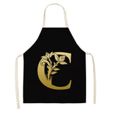 Gold Letter Alphabet Pattern Kitchen Apron