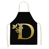Gold Letter Alphabet Pattern Kitchen Apron