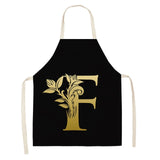 Gold Letter Alphabet Pattern Kitchen Apron