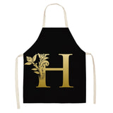 Gold Letter Alphabet Pattern Kitchen Apron