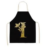 Gold Letter Alphabet Pattern Kitchen Apron