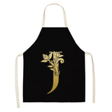 Gold Letter Alphabet Pattern Kitchen Apron